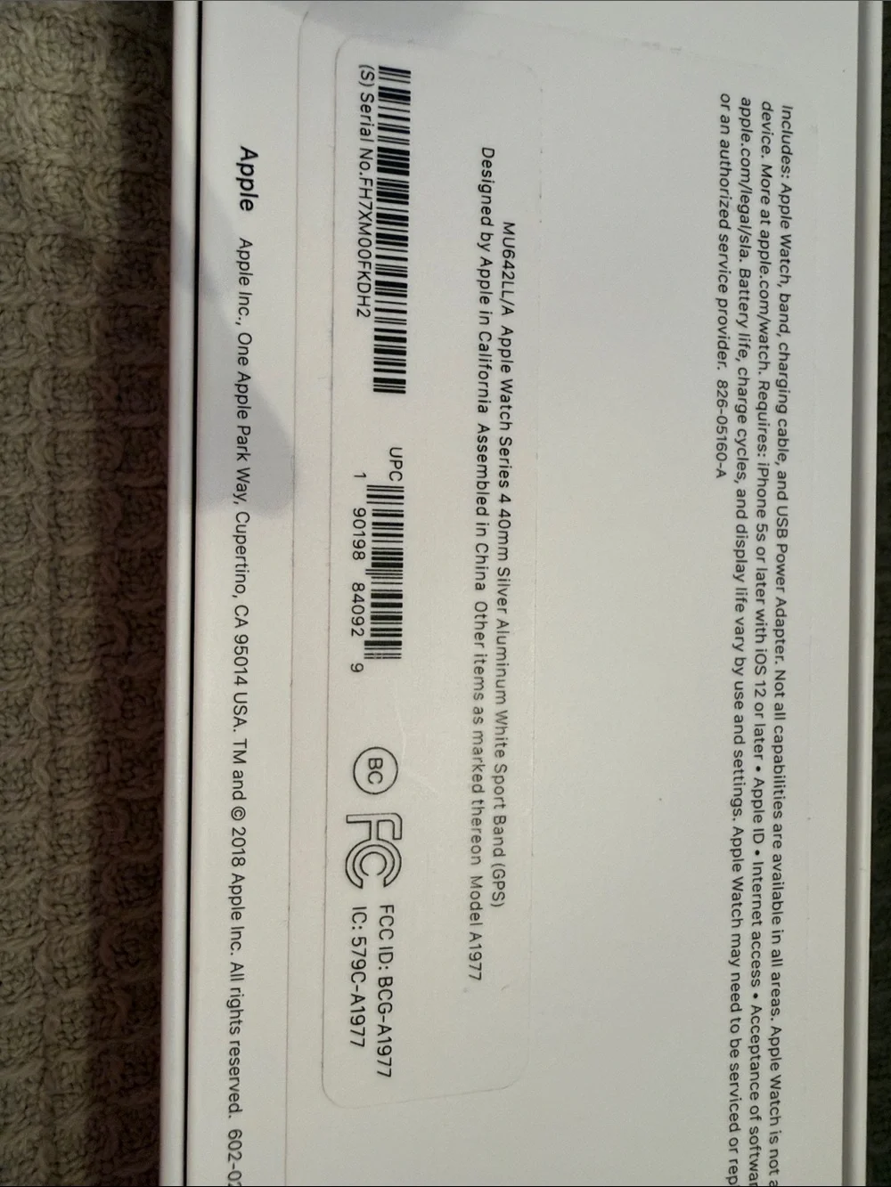 Apple watch packaging